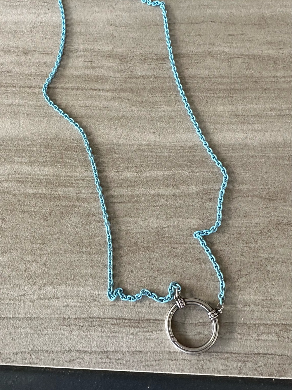 James Avery Turquoise Chain Necklace with Silver Ring Pendant